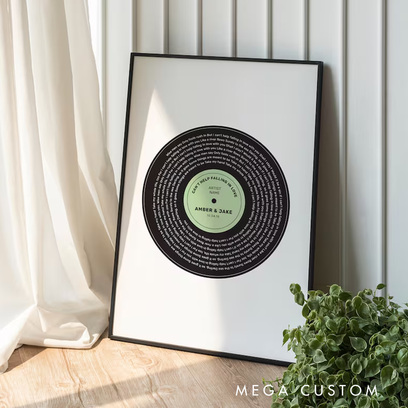 Personalized Music Posters Custom Gift Vinyl Album Cover Song Lyrics Music Art Without Frame Lyrics Poster