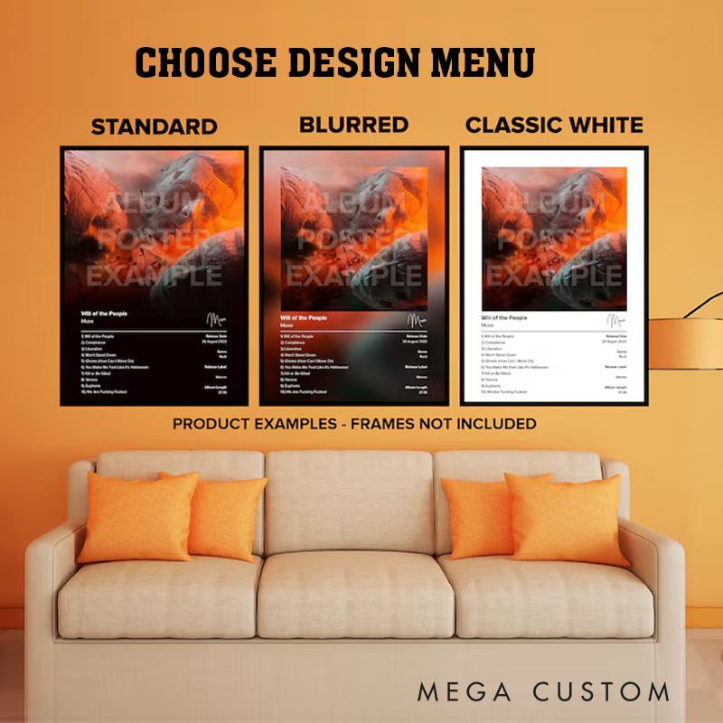 Personalized Music Posters and Album Poster Without Frame Choose ANY Album Poster Custom Music Posters