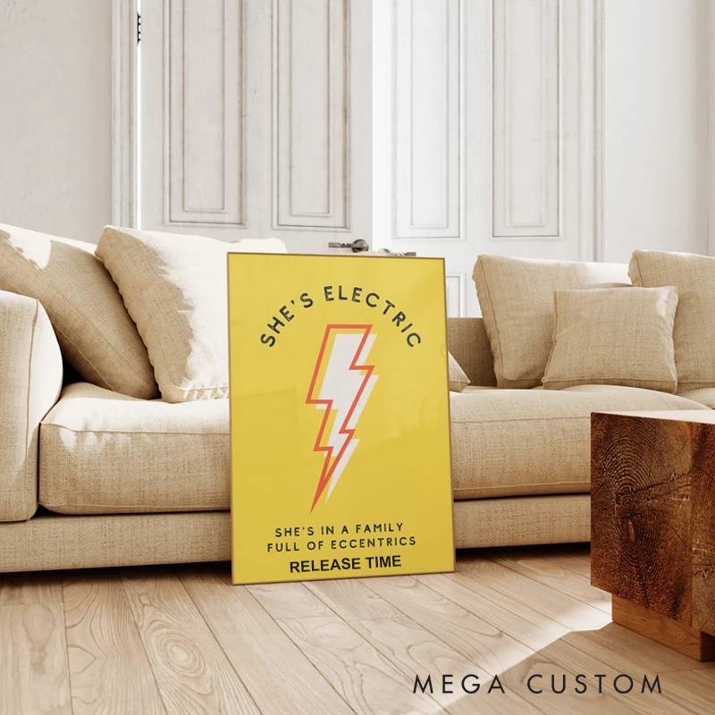 Personalized She's Electric Oasis Inspired Art Print She's Electric Music Print Rock Music Art Without Frame Music Wall Art Music Lyrics