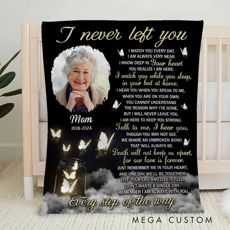 Personalized Photo Blanket Every Step Of The Way Sympathy Gift Memorial Blanket Custom Flannel Blanket