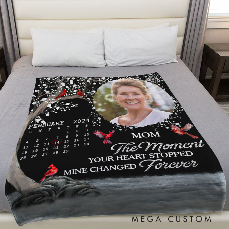 Personalized Photo Blanket The Moment Your Heart Stopped Memorial Blanket Custom Flannel Blanket