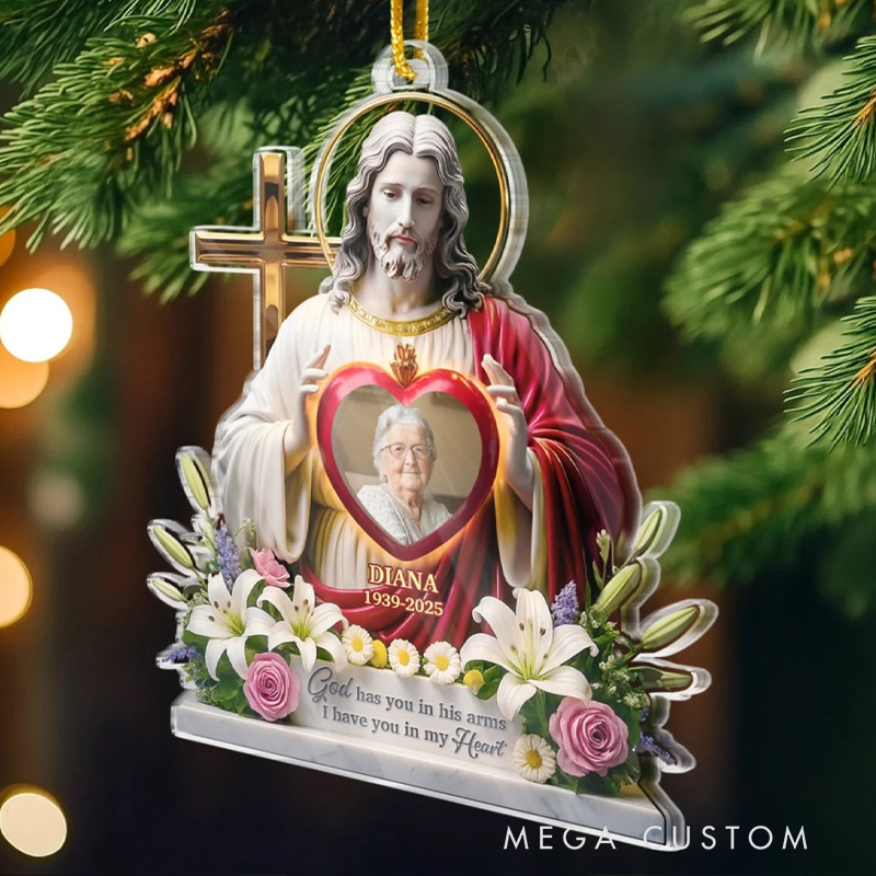 Personalized Memorial Photo Ornament Until Forever You’re With Me Christmas Ornament Custom Acrylic Ornament 