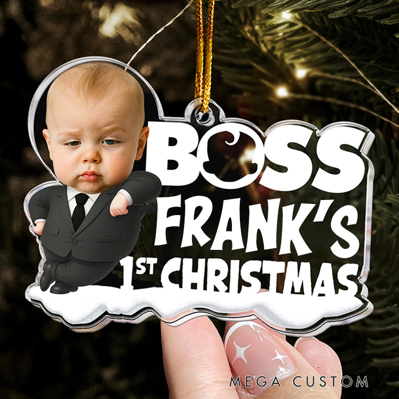 Personalized Baby 1st Christmas Cute Baby Acrylic Photo Ornament