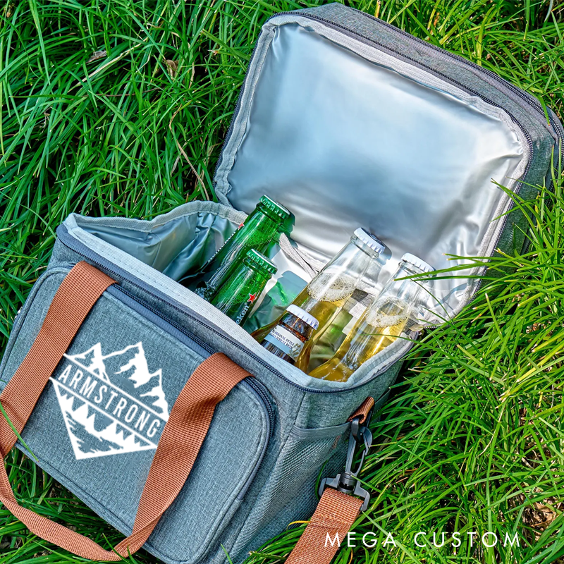 Personalized Mountain Cooler Bag Custom Camping Hiking Picnics Cooler Bag Outdoor Adventure Bag Gift for Camper