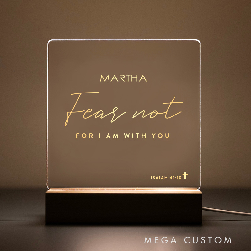 Personalized Bible Verse LED Lamp Night Light with Name Home Decor Faith Based Decor Religious Christian Gift Bible Verse Gift Church & Paster Gift