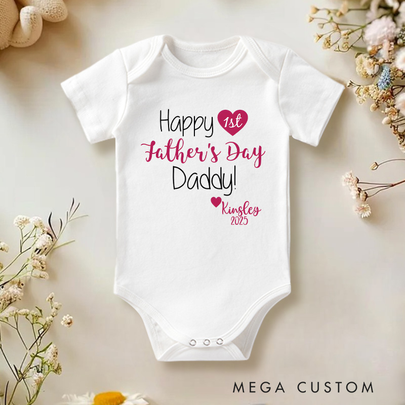 Personalized Happy Fathers Day Baby Onesie First Father's Day Gift from Baby
