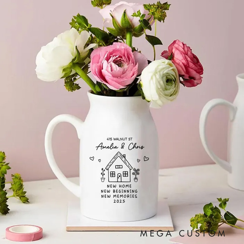 Personalized New Home Gift Flower Vase for New Home Occasion Housewarming Gift For Couples Moving In Gift for Friend New Home Owners Gift