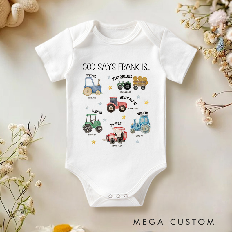 Personalized God Says I'm Baby Onesie Religious Baby Gift