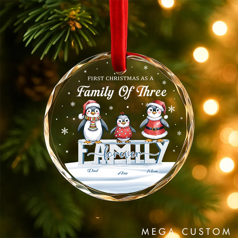 Personalized Family Christmas Ornaments Celebrating the Joy of Being a Family of Three This Holiday