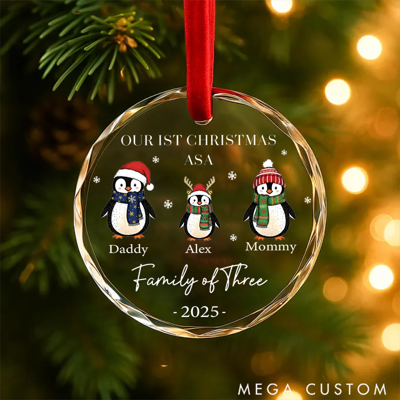 Personalized Family Christmas Ornaments Creating Cherished Memories with Adorable Penguin Family Designs