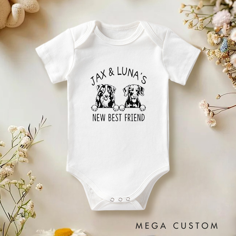 Personalized Someone's New Best Friend Celebrating Friendship with Furry Companions Baby Onesie