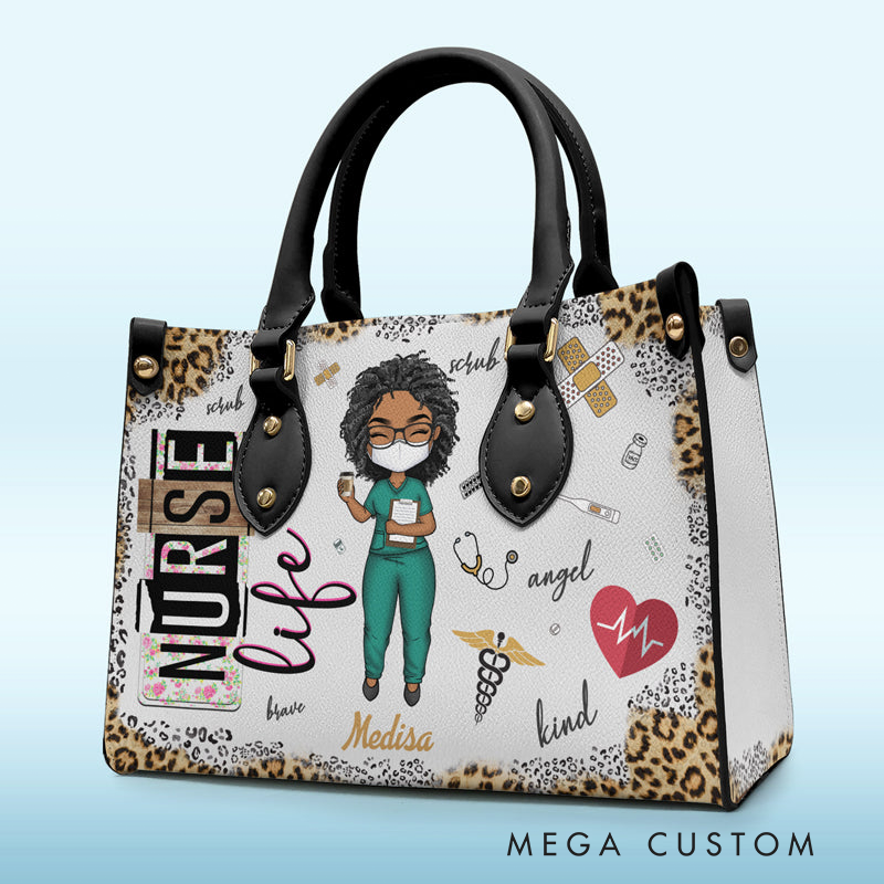 Personalized Leather Handbag Custom You Are My Heroes Design Handbag Nurse Gift