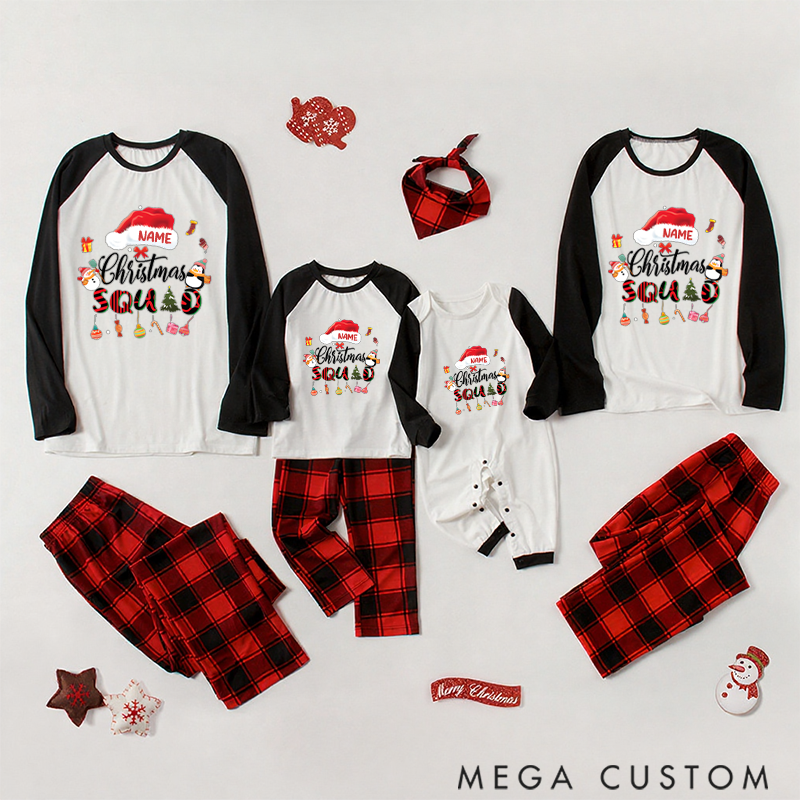 Personalized Family Christmas Squad Gift Cartoon Style Design Family Matching Pajamas