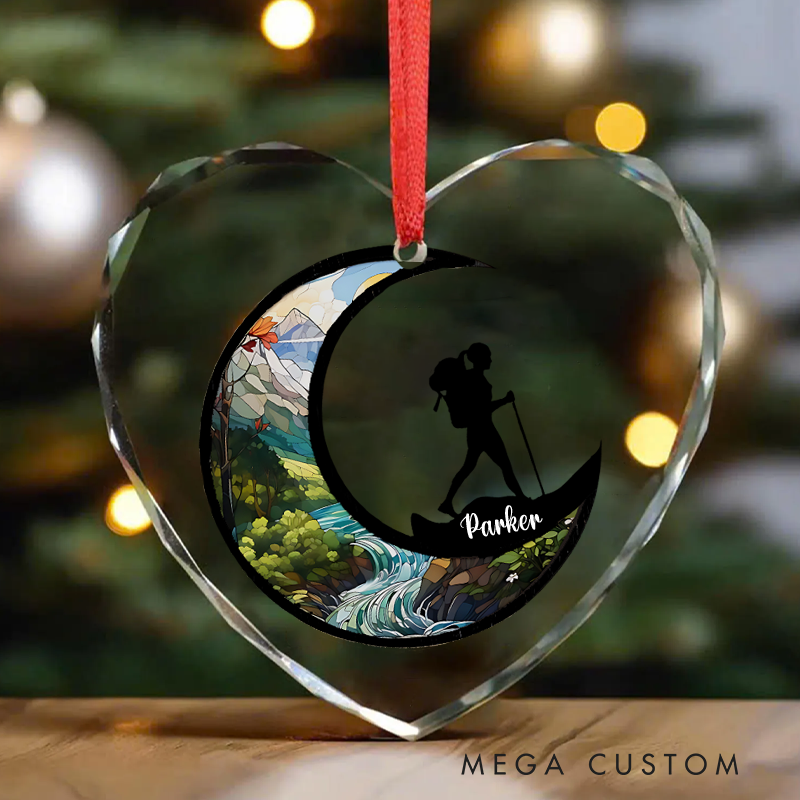 Personalized Outdoor Hiking Christmas Ornaments Outdoor Adventures Lovers Ornament for Unique Hiking Christmas Gift for Her