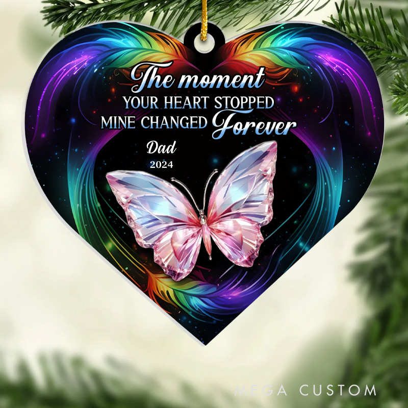 Personalized Acrylic Ornament Custom Memorial Sympathy Gifts for Loss of Mom Dad When You Left Part of Me Went With You