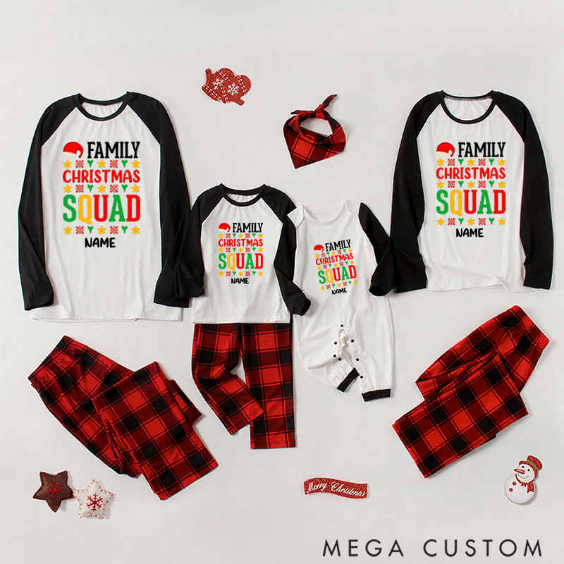 Personalized Family Christmas Squad Gift Shirt Custom Name Family Matching Pajamas