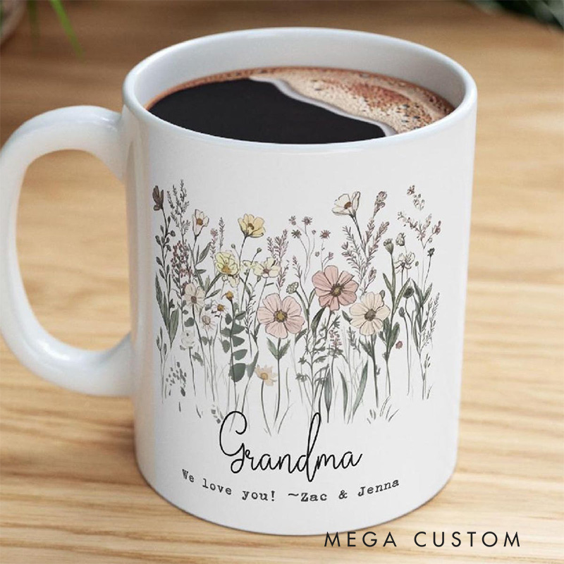 Personalized Be My God Mother Floral 11oz 15oz Ceramic Mug with Name Will You Be My Godparent Baby Announcement Proposal Baptism Godmother Gift