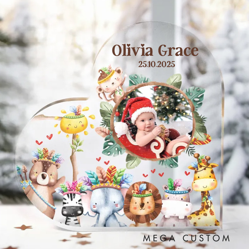 Personalized Baby Acrylic Photo Plaque Baby Shower Gift