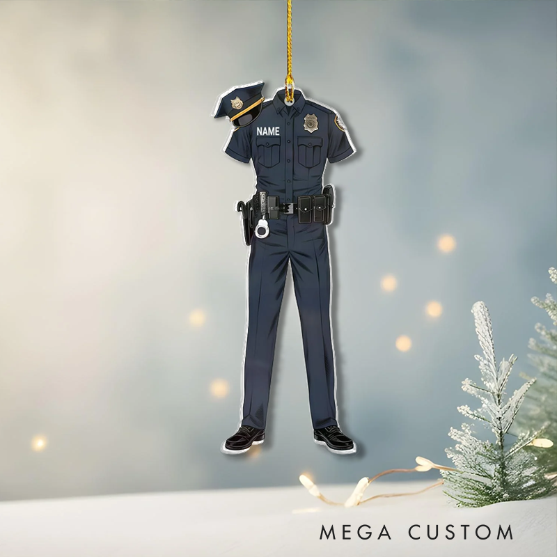 Personalized Police Uniform Christmas Ornament Thoughtful Holiday Gift for Police