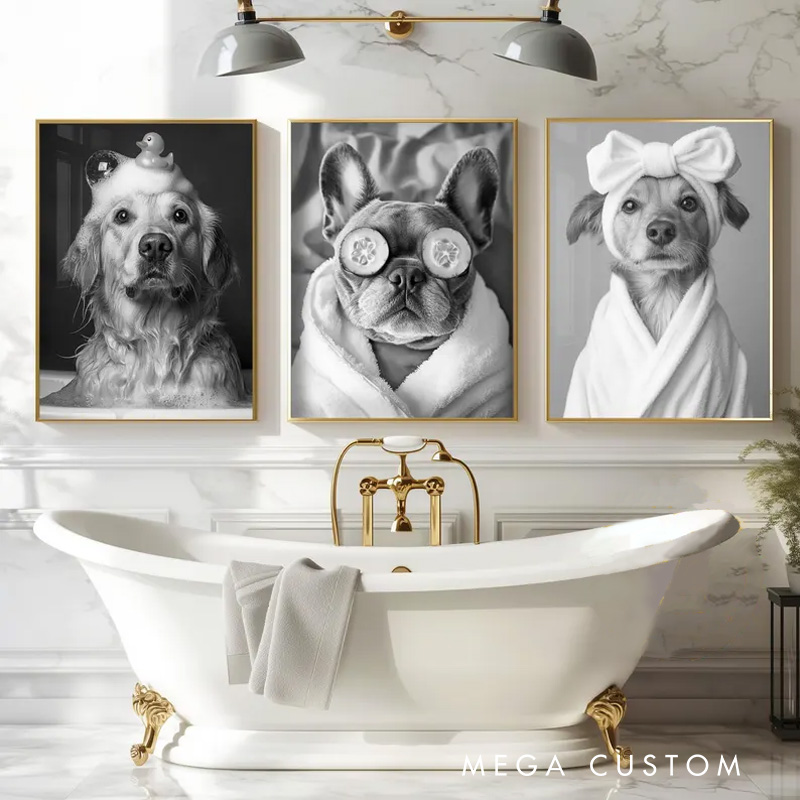Personalized Funny Fashion Art Style Wall Art For Dog and Cat Lovers Poster Without Frame Custom Art Lover Gift Custom Pet Portrait