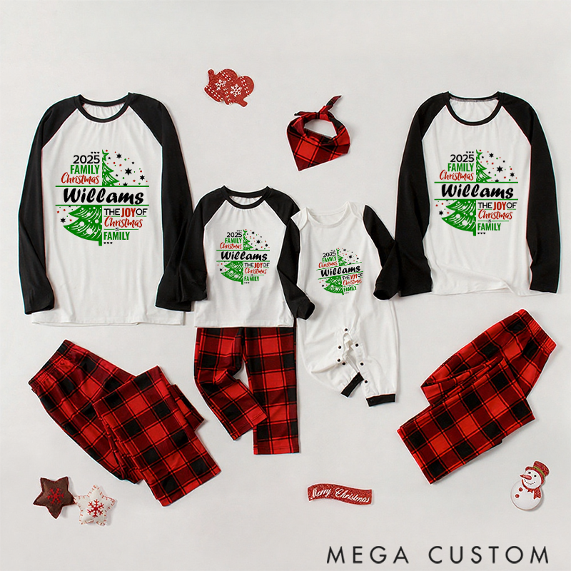 Personalized Fun Filled Creative Design of Christmas Tree Family Matching Pajamas