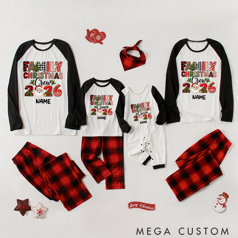 Personalized Festive Christmas Family Matching Pajamas with Santa and Year Design