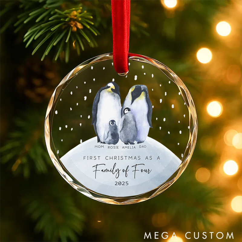 Personalized Family Christmas Ornaments Spreading Holiday Happiness with Personalized Designs for Our Quartet