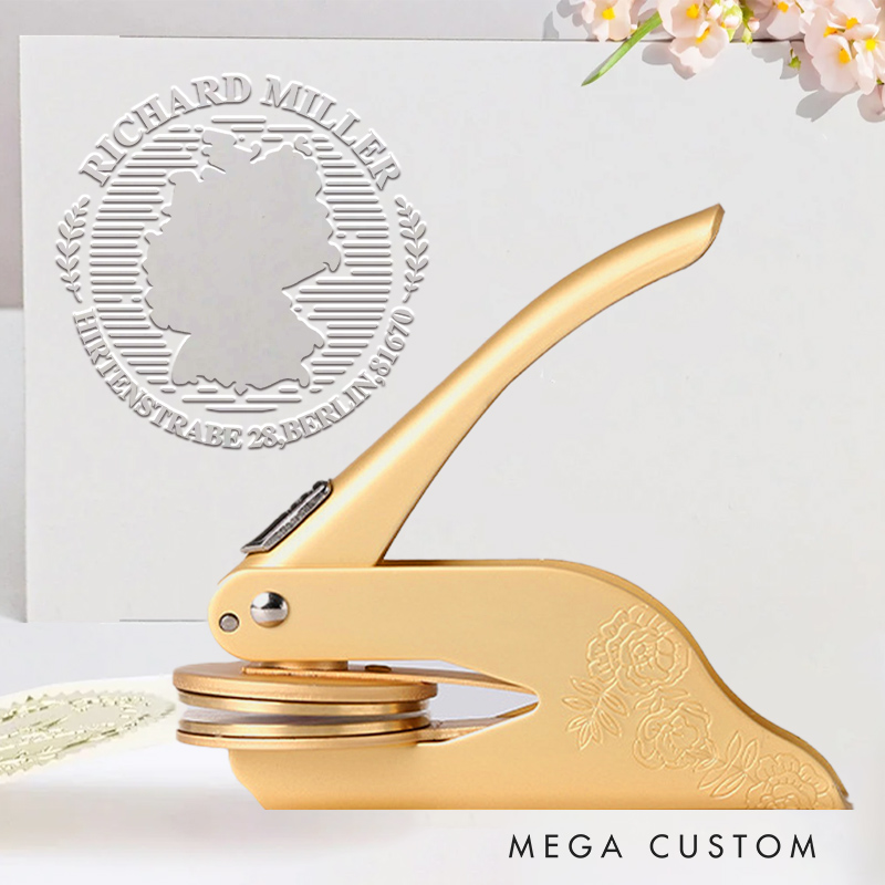 Personalized Country Map House Village Embosser Ex Libris Envelope Book Embossing Stamp Creative Souvenir Gift for Friend Family Backpacker Traveler