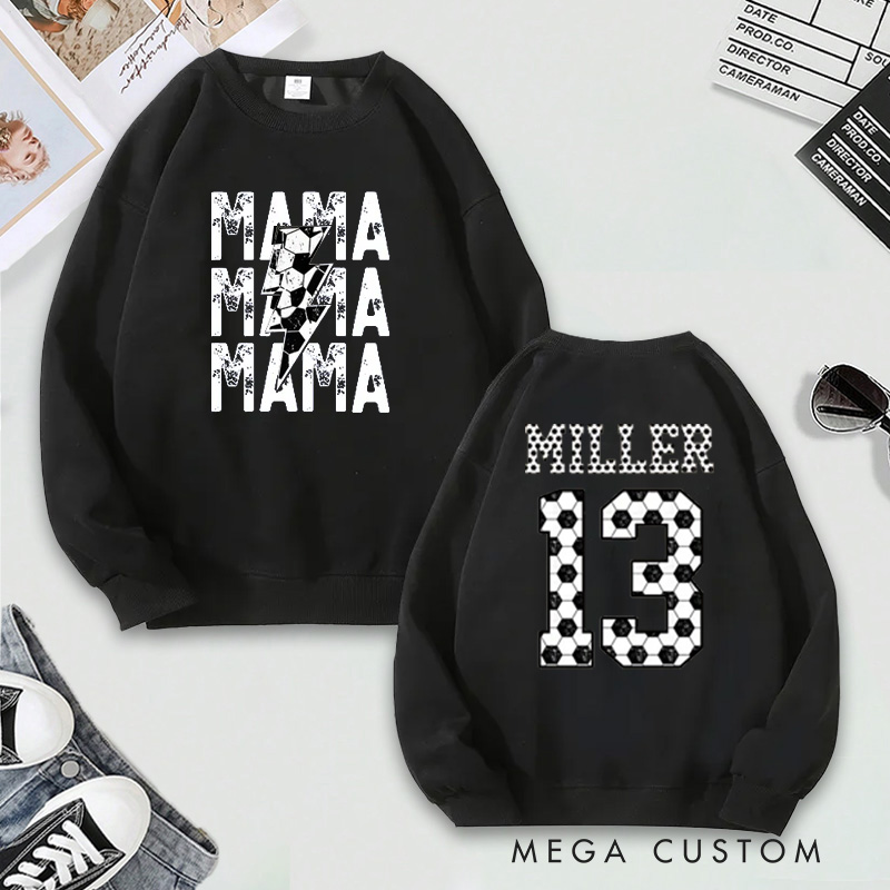 [Copy]Personalized "Mama" Football Sweatshirt with Custom Names and Numbers Design