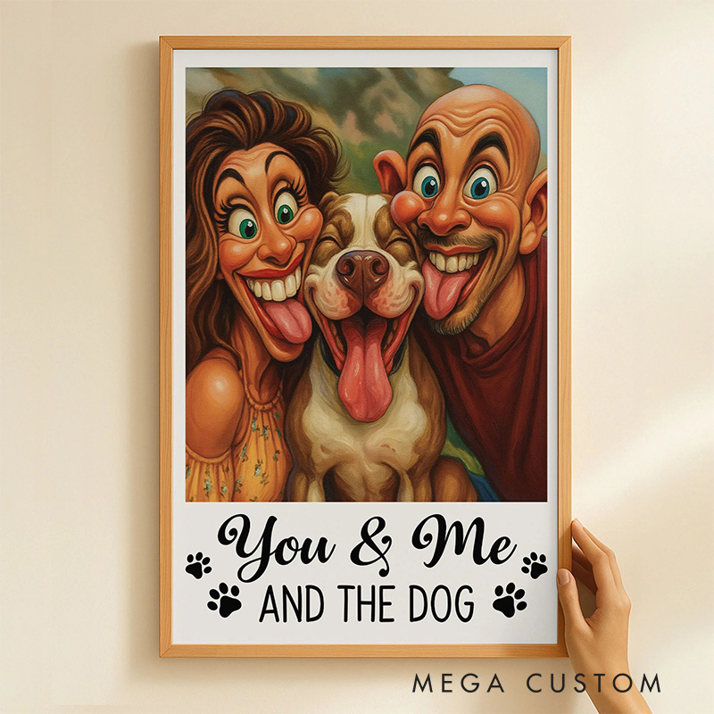 Personalized Caricature Pet Wall Art For Dog and Cat Lovers Poster Without Frame Custom Cartoon Art Lover Gift Custom Portrait