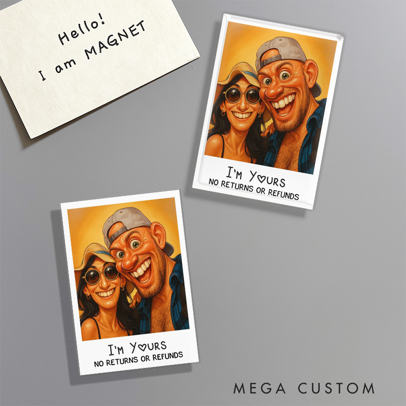 Personalized Photo Art Magnet For Funny Couples Fridge Magnet with Photo Custom Art Lover Gift Custom Portrait