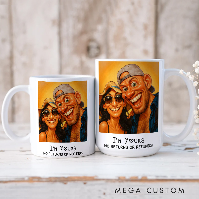 Personalized Photo Art Mug For Funny Couples Mug with Photo Custom Art Lover Gift Custom Portrait