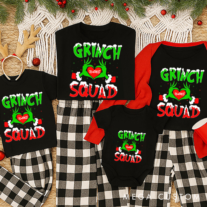 Personalized Green Squad Reunion Christmas Theme Family Matching Outfit