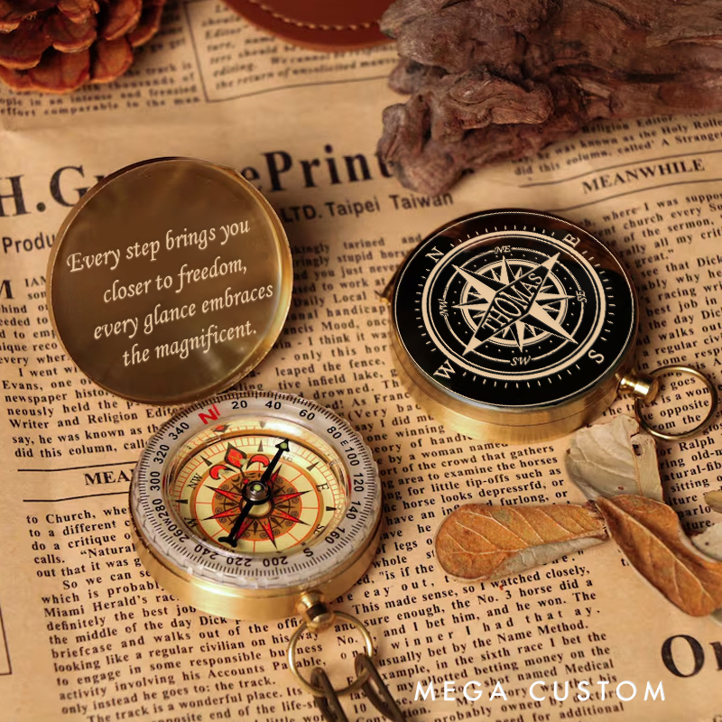 Personalized Outdoor Hiking Luminous Compass Custom Engraved Outdoor Adventure Enthusiasts Compass Gift for Nature Hiker