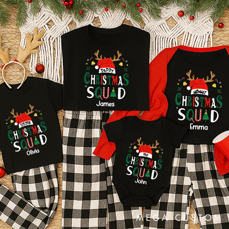 Personalized Festive Holiday Squad with Creative and Playful Designs for Special Christmas Moments Family Theme Matching Outfit