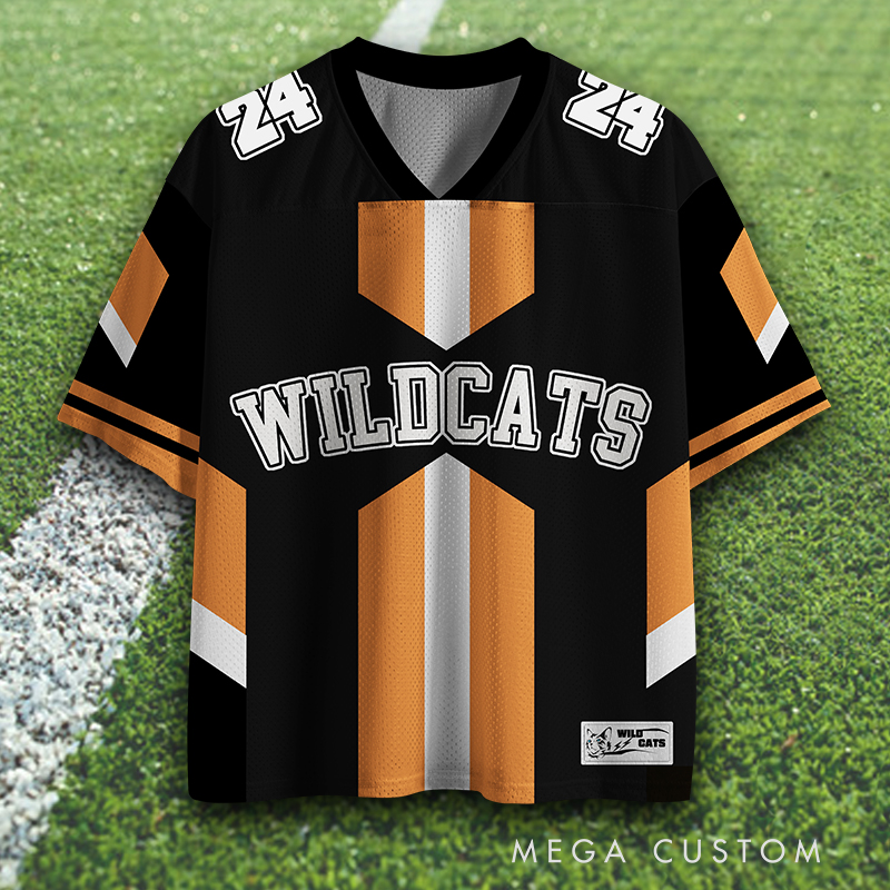 Personalized Striped Sports Jersey with Custom Name and Team Logo  