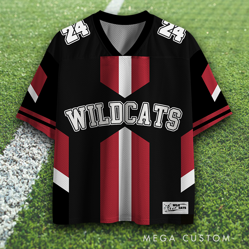 Personalized Striped Sports Jersey with Custom Name and Team Logo  