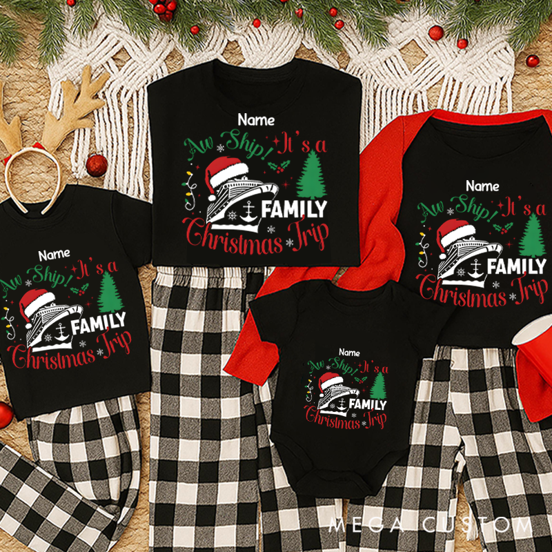 Personalized It's a Family Christmas Trip Theme Matching Outfit for Memorable Christmas Moments