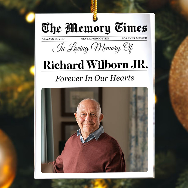 Personalized Memorial Ornament Acrylic Photo Ornament The Memory Times In Loving Memory of Loved One
