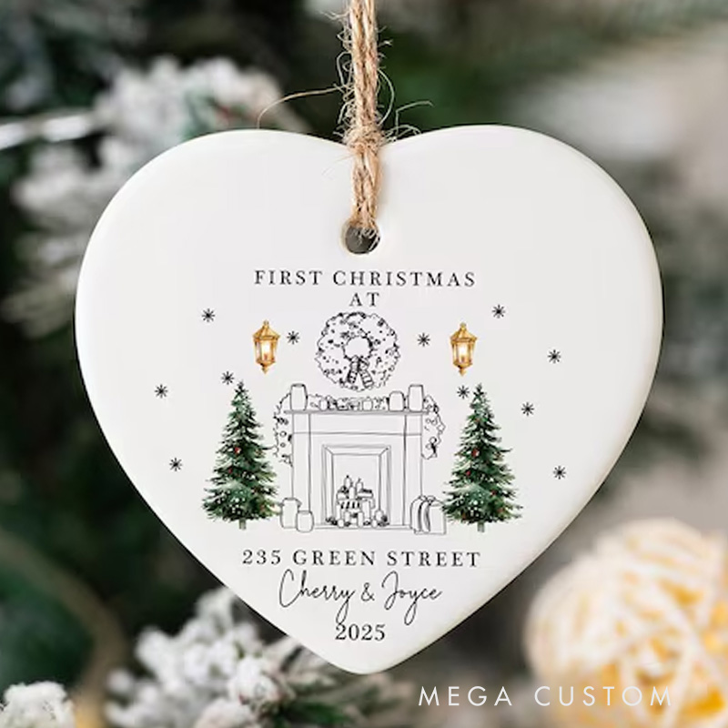Personalized Christmas New Home Baubles with Address and Name Cohabitation First Christmas Ornament Gift Housewarming Gift New Home 2025