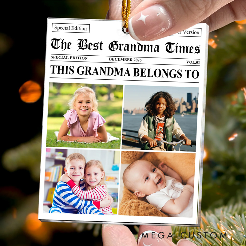 Personalized The Best Grandma Times Acrylic Photo Ornament