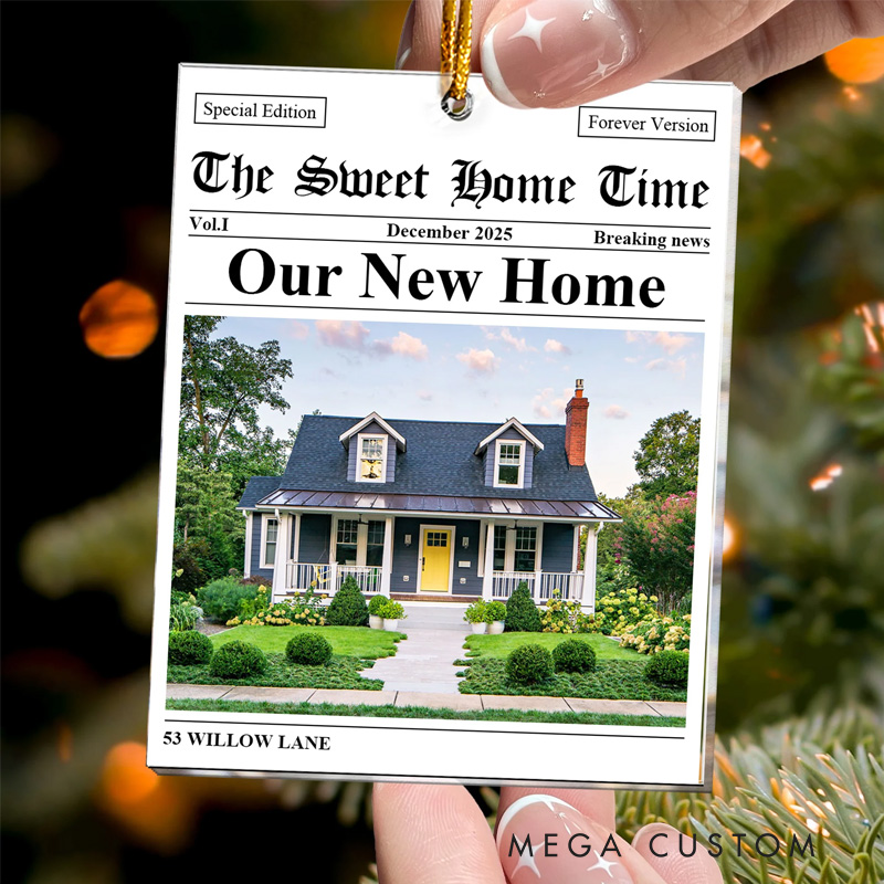 Personalized New Home Housewarming Gift For Couples News Custom Acrylic Photo Ornament