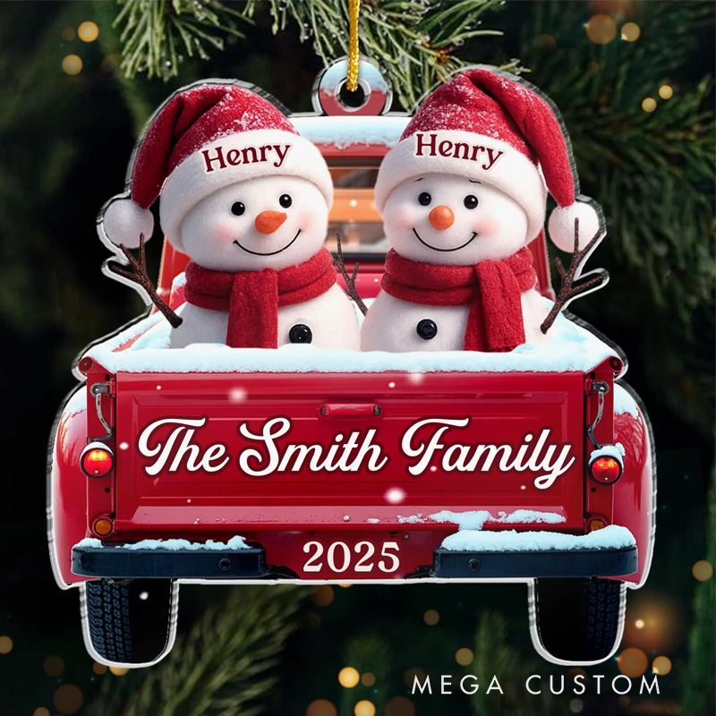 Personalized Acrylic Ornament Custom Family Christmas Ornament Gifts For Mom Dad Kids Family Sleigh Vibes