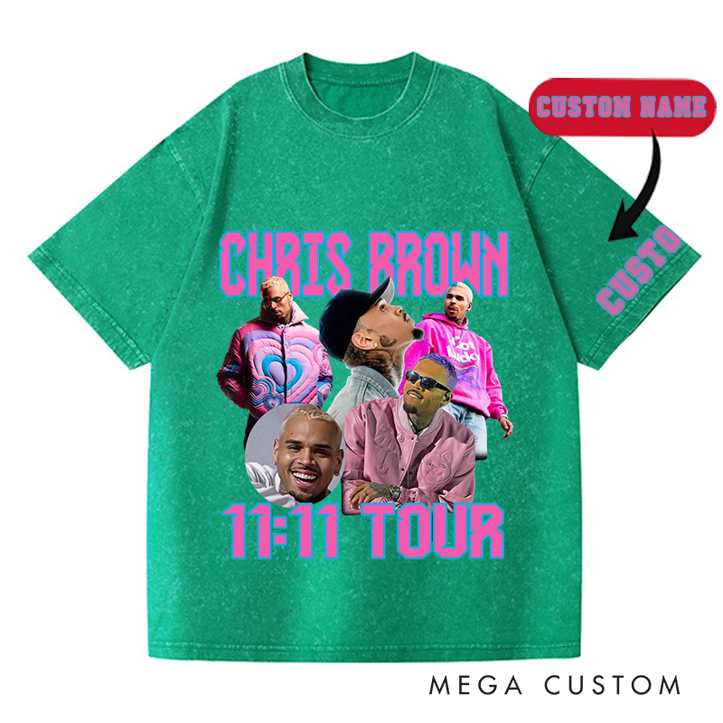 Personalized Hip Hop Music Tour Washed T-Shirts Concert Shirt Gift for Fans Country Music Music Lover