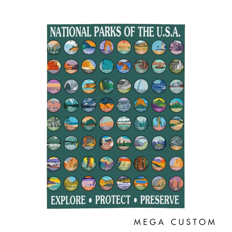 63 National Parks Throw Blanket Parks Lover Gift for Nature Lover Rv Decor Camping Blanket Parks Gift for Protect Our Parks Conservation Gift