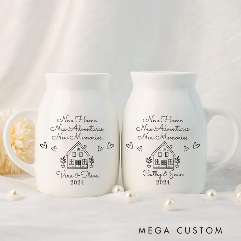 Personalised New Home Gift Flower Vase for New Home Occasion Housewarming Gift Idea for Couples Moving In Gift for Friend Mini Ceramic Vase