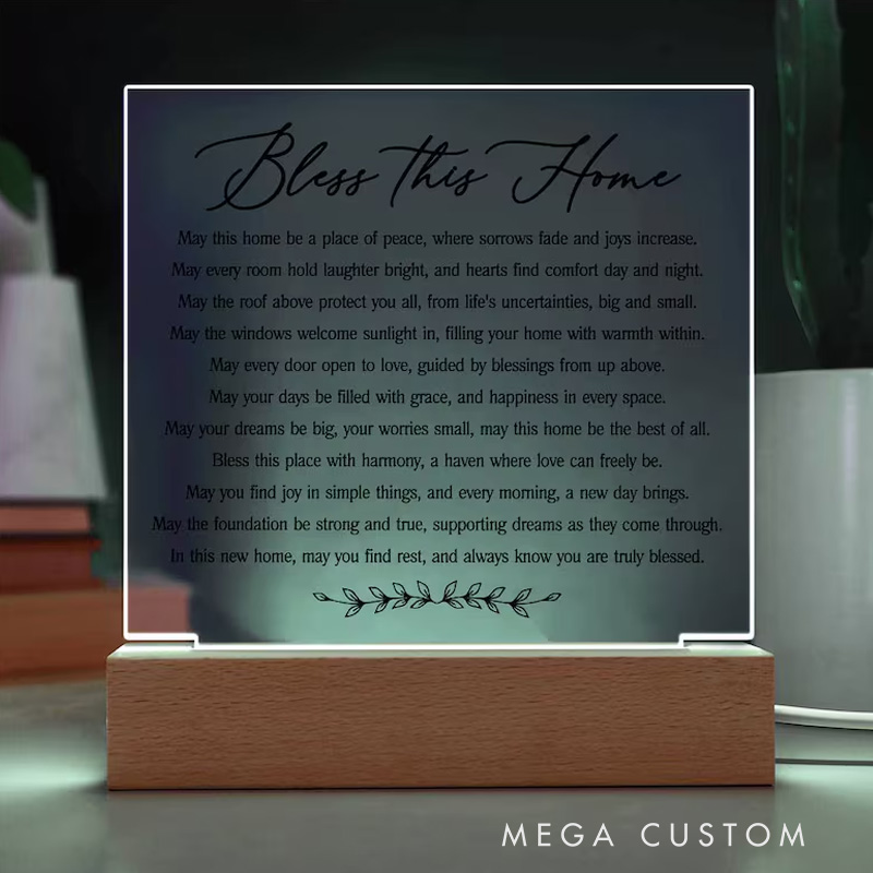 Personalized House Blessing Prayer Acrylic House Blessing Gift Housewarming Gift New Home New House Gift House Prayer Christian Housewarming Gift