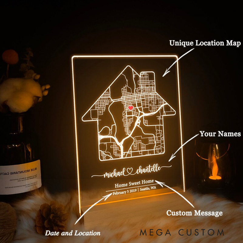 Personalized Home Map First Home Gift Our First Home Our Home Map Personalized Housewarming Gift