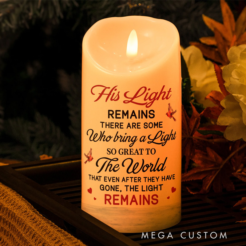 Personalized Photo LED Candle Memorial There Are Some Who Bring A Light So Great To The World Sympathy Gift