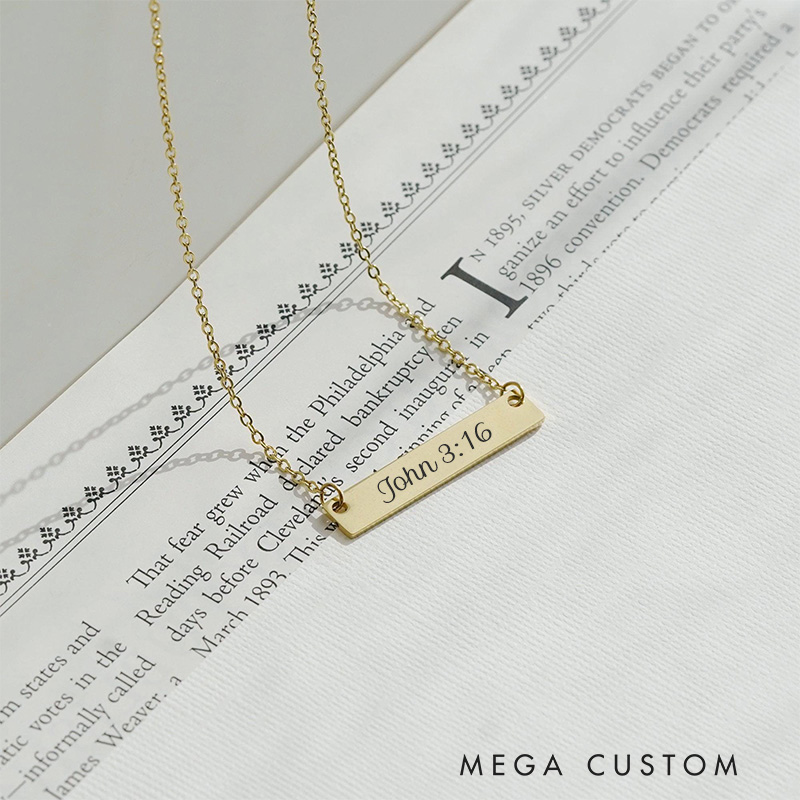 Personalized Bible Verse Necklace Bible Quote Dainty Jewelry Christian Jewelry Gift for Mom Birthday Gift for Woman